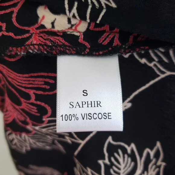 Deby Debo Saphir Floral Print Blouse Black Size Small - Picture 11 of 13